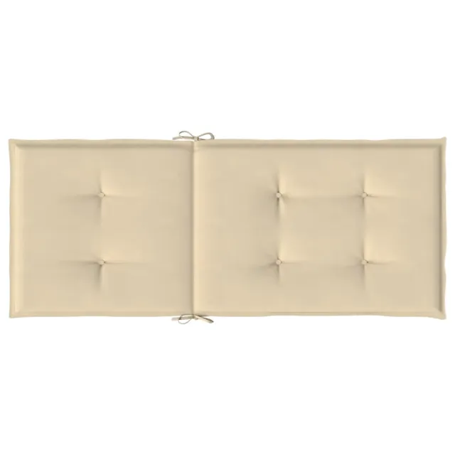Coussins de chaise de jardin dossier haut lot de 6 beige tissu
