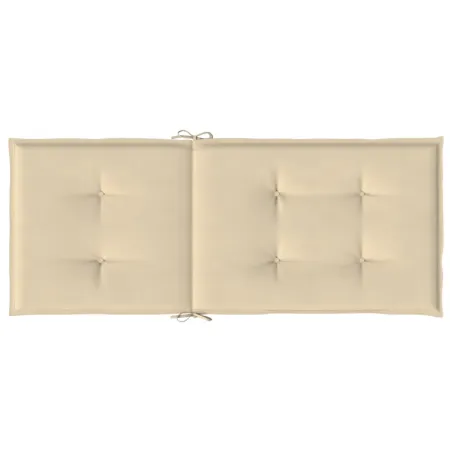 Coussins de chaise de jardin dossier haut lot de 6 beige tissu