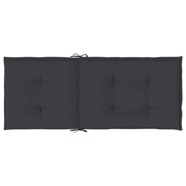 Coussins de chaise de jardin à dossier haut lot de 6 noir tissu