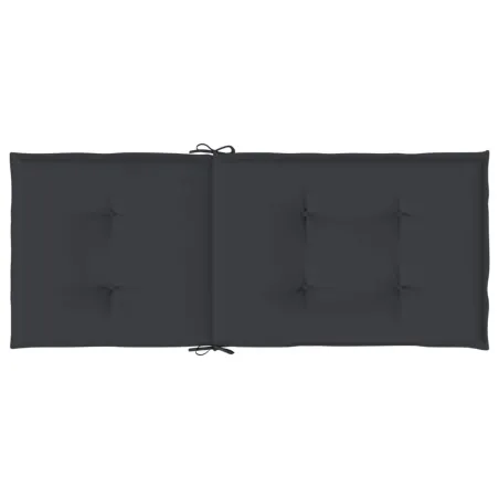 Coussins de chaise de jardin à dossier haut lot de 6 noir tissu