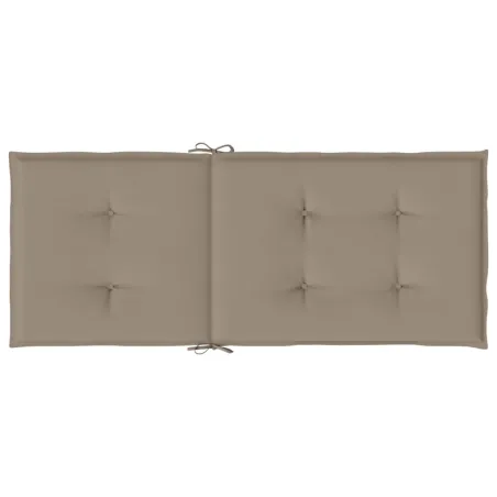 Coussins de chaise de jardin dossier haut lot de 6 taupe tissu