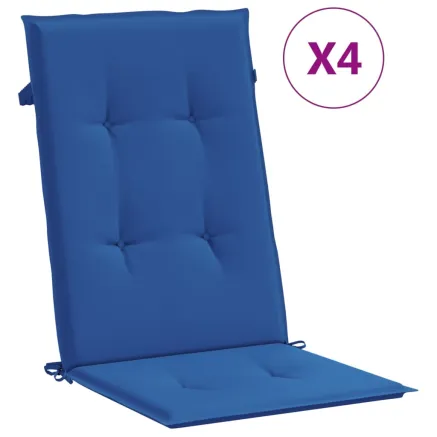 Coussins de chaise de jardin à dossier haut lot de 4 bleu royal 2