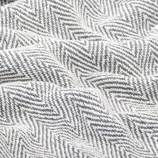 Couverture coton à chevrons 160x210 cm Gris
