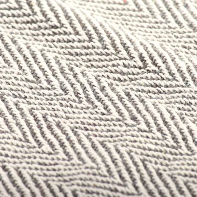 Couverture coton à chevrons 160x210 cm Gris
