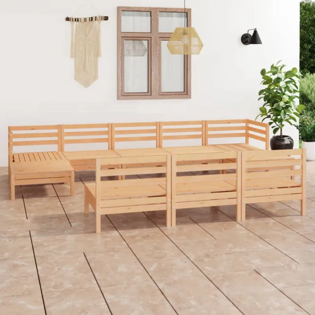 Salon de jardin 10 pcs Bois de pin massif