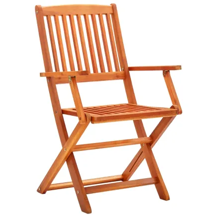 Chaises de jardin pliables lot de 8 Bois d'eucalyptus massif 2