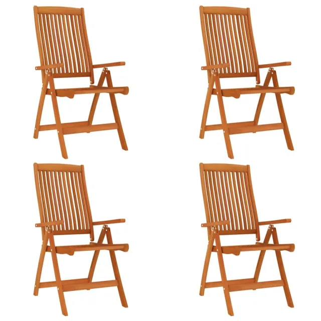 Chaises de jardin pliables lot de 4 Bois d'eucalyptus massif