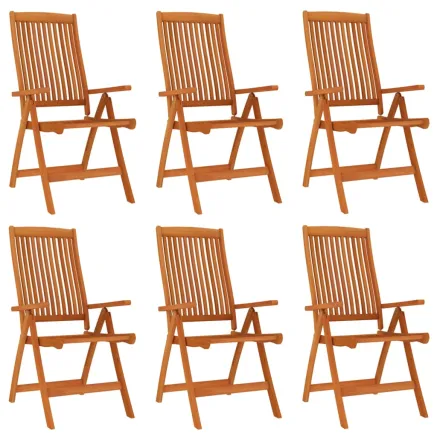 Chaises de jardin pliables lot de 6 Bois d'eucalyptus massif 2