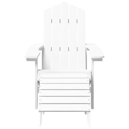 Chaises de jardin Adirondack lot de 2 repose-pieds PEHD Blanc
