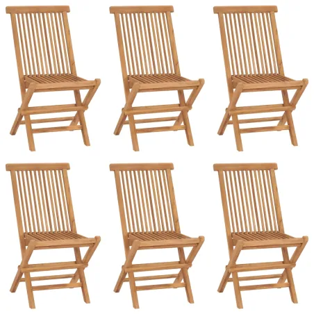 Chaises pliables de jardin lot de 6 Bois de teck solide