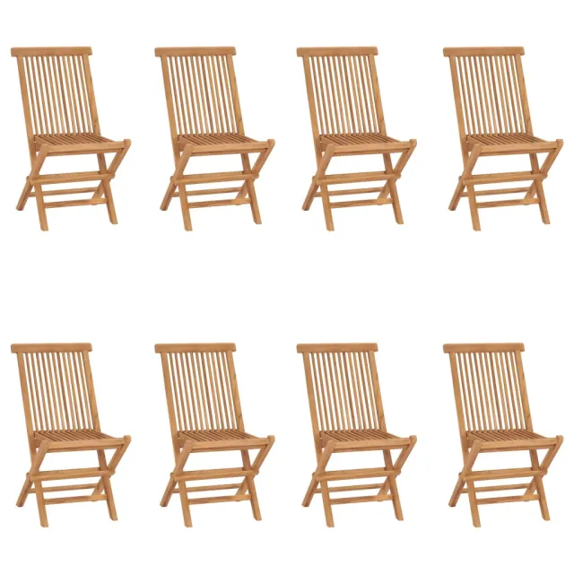 Chaises pliables de jardin lot de 8 Bois de teck solide