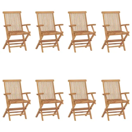 Chaises pliables de jardin lot de 8 Bois de teck solide