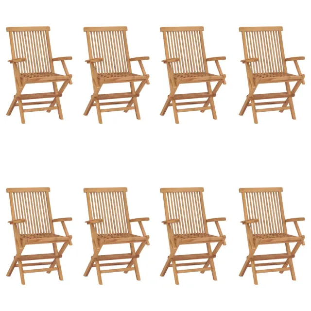 Chaises pliables de jardin lot de 8 Bois de teck solide