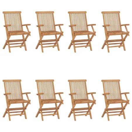 Chaises pliables de jardin lot de 8 Bois de teck solide