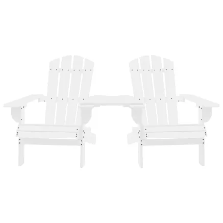 Chaises de jardin Adirondack avec table bois de sapin blanc 2