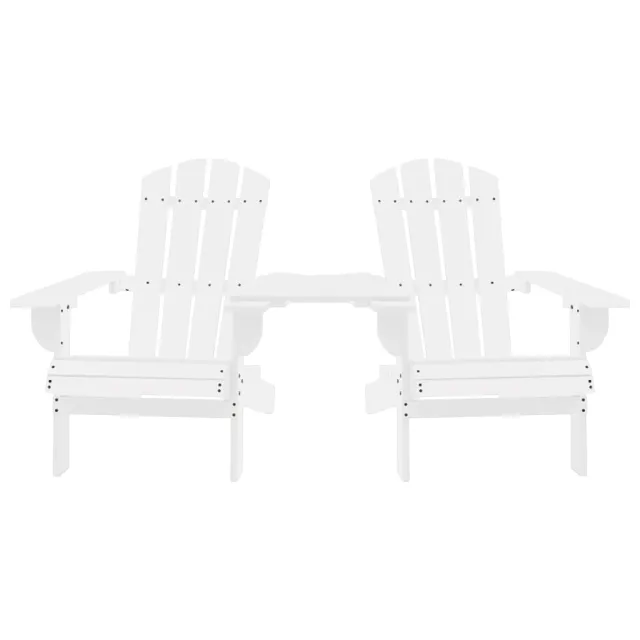 Chaises de jardin Adirondack avec table bois de sapin blanc