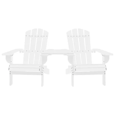 Chaises de jardin Adirondack avec table bois de sapin blanc