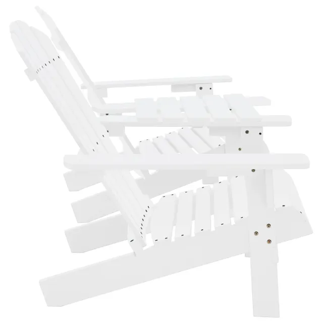Chaises de jardin Adirondack avec table bois de sapin blanc