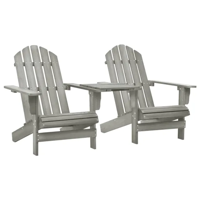 Chaises de jardin Adirondack avec table bois de sapin gris
