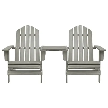Chaises de jardin Adirondack avec table bois de sapin gris