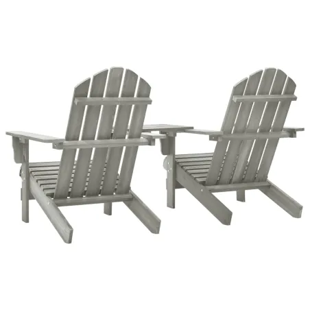 Chaises de jardin Adirondack avec table bois de sapin gris
