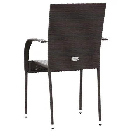 Chaises empilables d'extérieur lot de 4 Résine tressée Marron