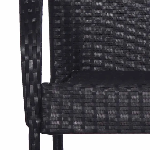 Chaises empilables d'extérieur lot de 4 Résine tressée Noir