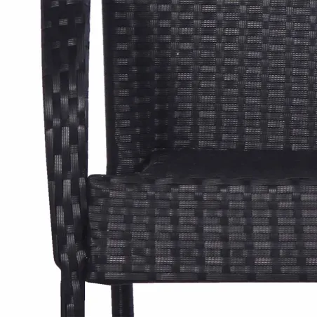 Chaises empilables d'extérieur lot de 4 Résine tressée Noir