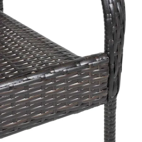 Chaises empilables d'extérieur lot de 6 Résine tressée Marron