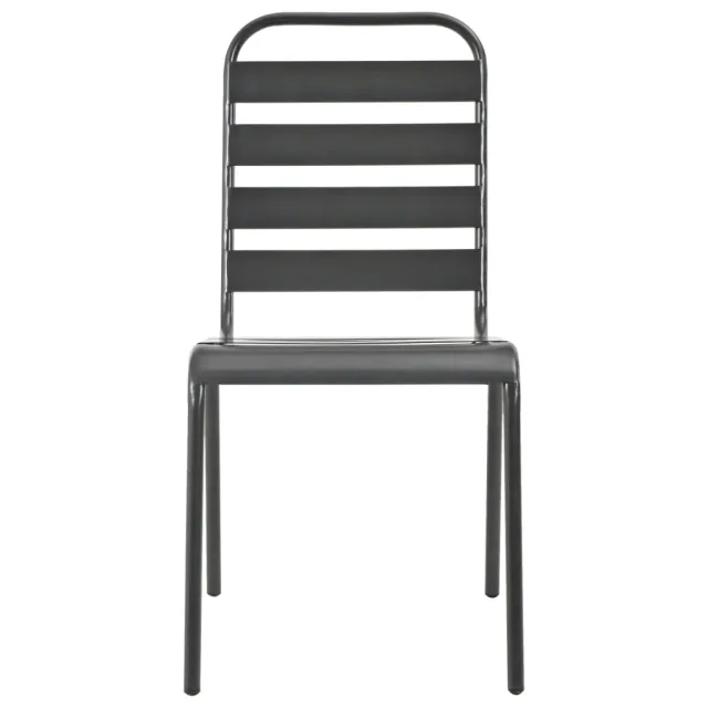 Chaises d'extérieur lot de 4 Design à lattes Acier Gris foncé