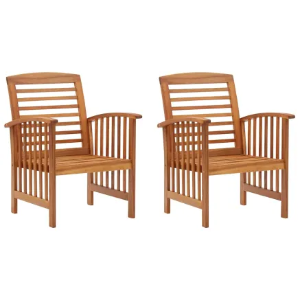 Chaises de jardin lot de 2 Bois d'acacia massif 2