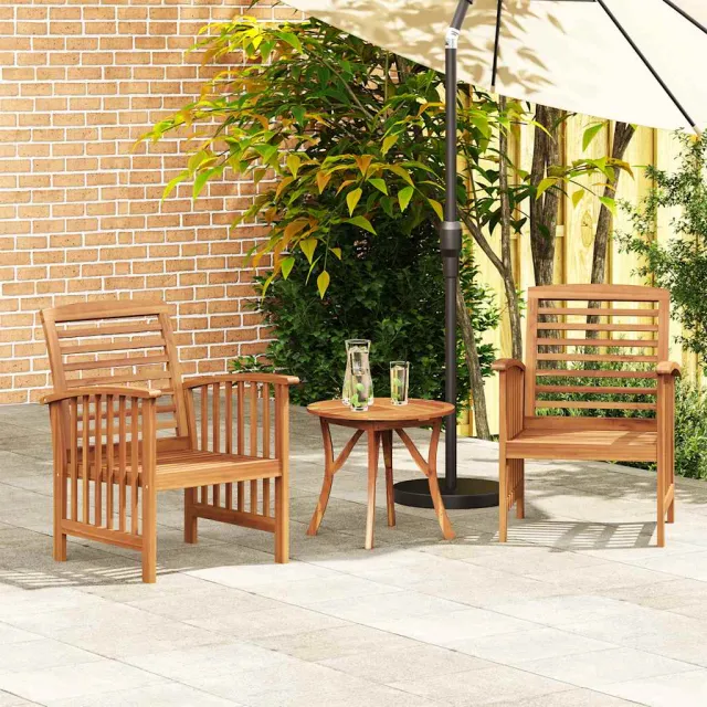 Chaises de jardin lot de 2 Bois d'acacia massif
