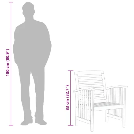 Chaises de jardin lot de 2 Bois d'acacia massif