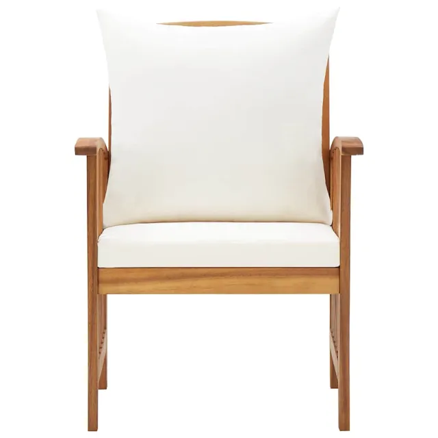 Chaises de jardin avec coussins lot de 2 Bois d'acacia massif