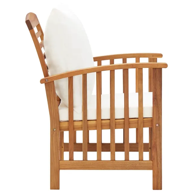 Chaises de jardin avec coussins lot de 2 Bois d'acacia massif