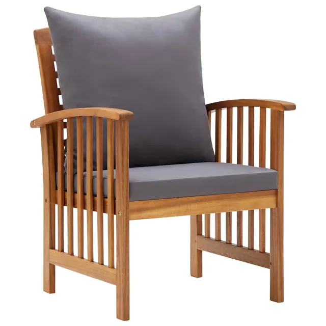 Chaises de jardin avec coussins lot de 2 Bois d'acacia massif