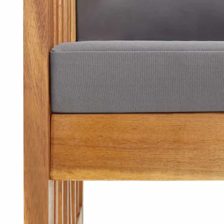 Chaises de jardin avec coussins lot de 2 Bois d'acacia massif