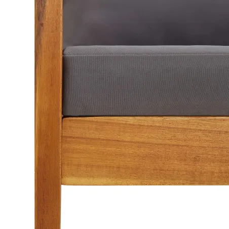 Chaises de jardin avec coussins lot de 2 Bois d'acacia massif