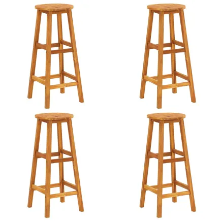 Tabourets de bar lot de 4 bois d'acacia solide 2