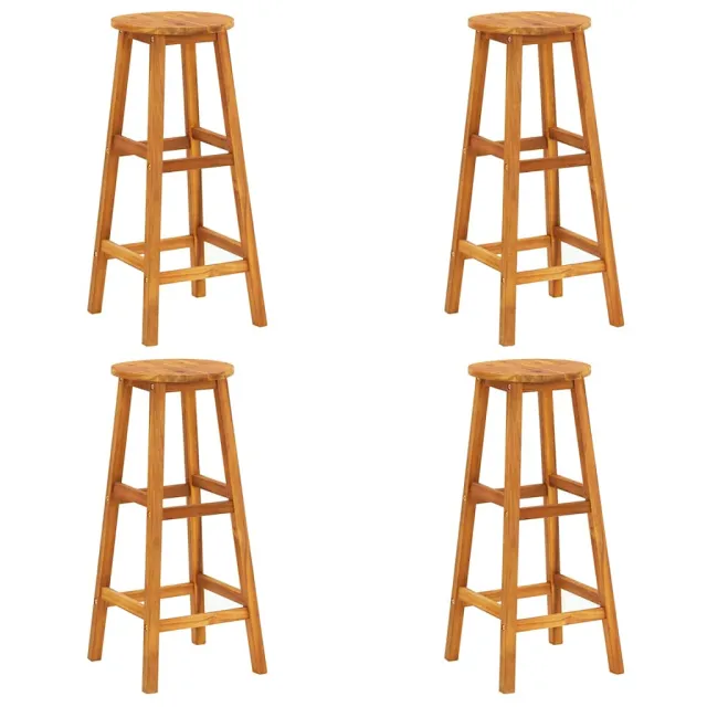 Tabourets de bar lot de 4 bois d'acacia solide