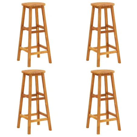 Tabourets de bar lot de 4 bois d'acacia solide