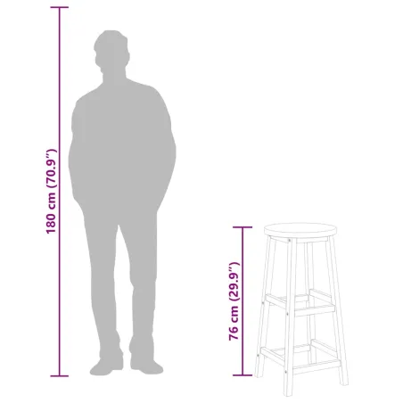 Tabourets de bar lot de 4 bois d'acacia solide