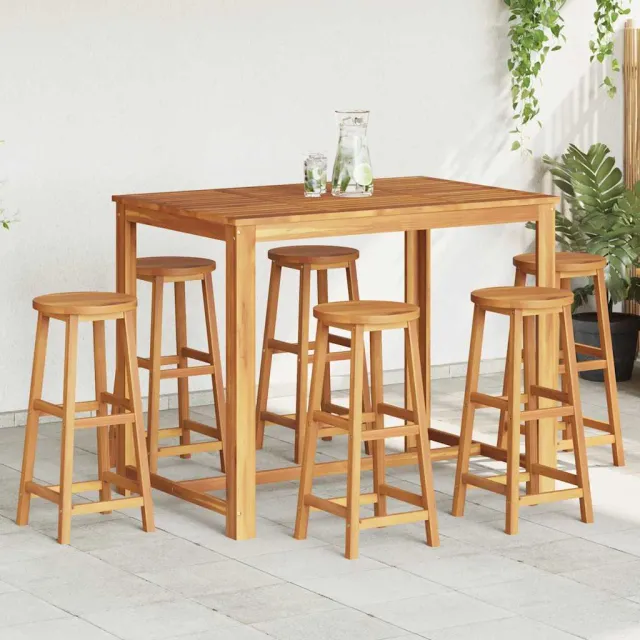 Tabourets de bar lot de 6 bois d'acacia solide