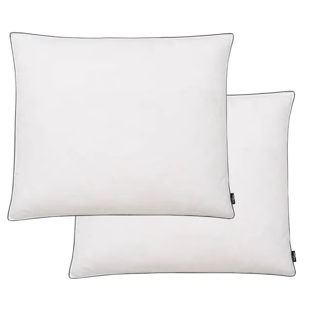 Oreiller lot de 2 Remplissage de duvet léger 70 x 60 cm Blanc