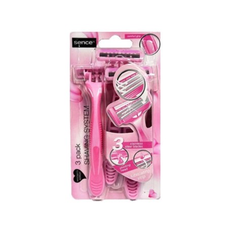 Maquinillas de Afeitar Desechables Sence Rosa (3 Unidades)