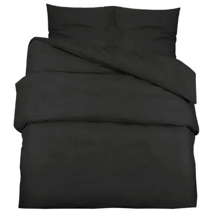 Ensemble de housse de couette Noir 200x220 cm Microfibre légère 2