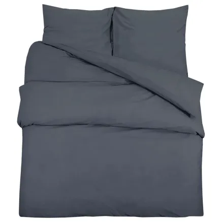 Ensemble de housse de couette Anthracite 140x200 cm Coton 2