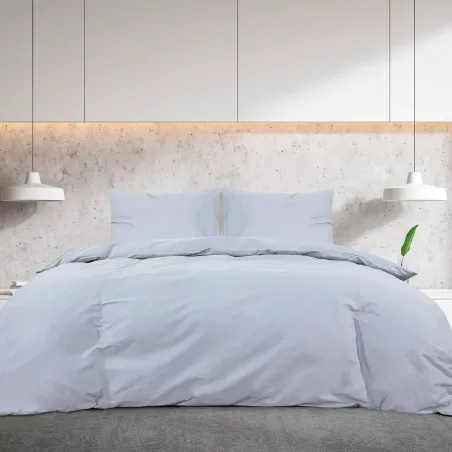 Ensemble de housse de couette Gris 200x200 cm Coton