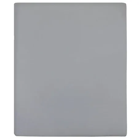 Draps-housses Jersey 2 pcs Gris 160x200 cm Coton