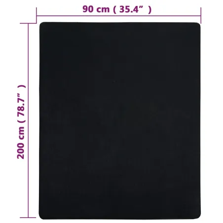 Draps-housses Jersey 2 pcs Noir 90x200 cm Coton